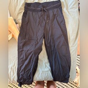 Black Lulu Lemon cropped track pants